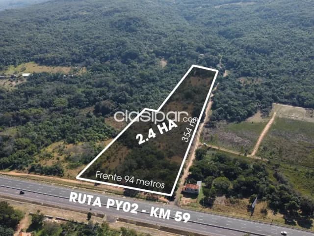 En venta 2.4 Hectáreas en Caacupé sobre Ruta 2 - Km 59 — foto 2