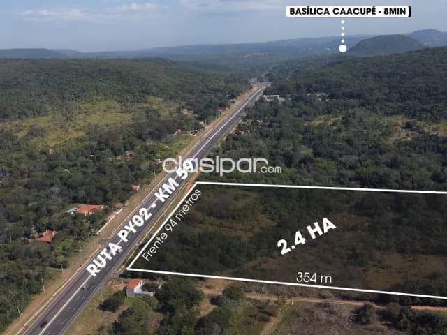 En venta 2.4 Hectáreas en Caacupé sobre Ruta 2 - Km 59 — foto 3