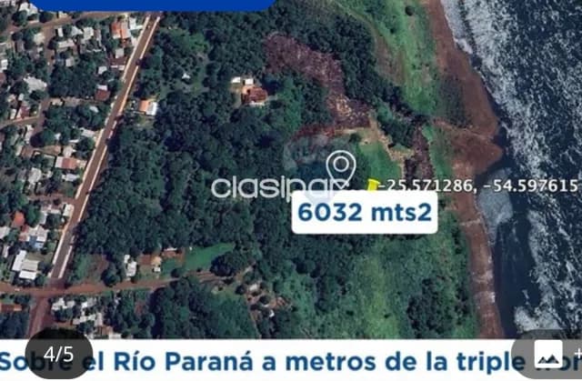 6.032 m2 frente al rio parana en pdte.franco san roque a 5 min del nuevo puente, foto 3