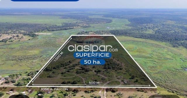 50 hectáreas en jose falcon villa hayes c/500 mtrs de frente a 1800 mtrs d ruta inte