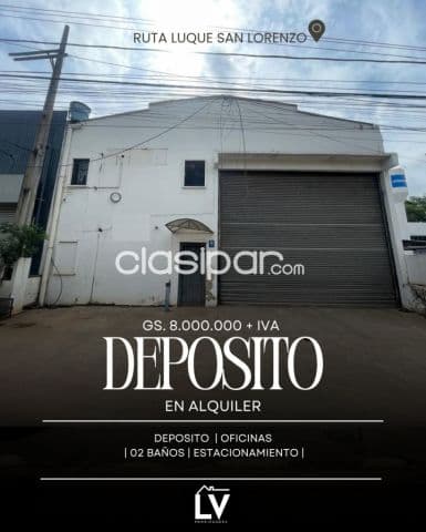 Luque, prox. Centro: 434m2 + oficinas, ubicación y conexiones en puerta, 8.000.000 gs