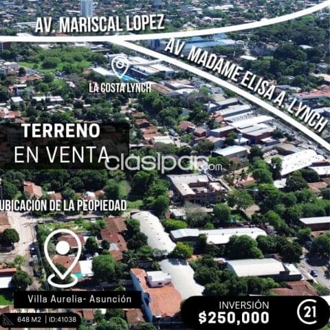En venta terreno con casa a demoler en barrio Villa Aurelia de Asunción