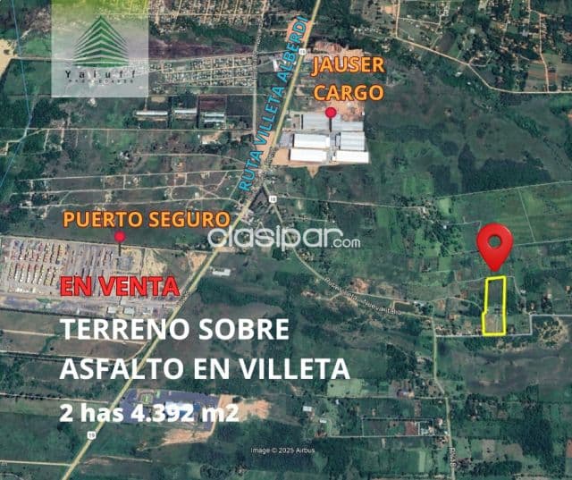 Terreno para industria o logística 2 has 4.392 m2 sobre asfalto villeta zona puerto seguro — foto 1