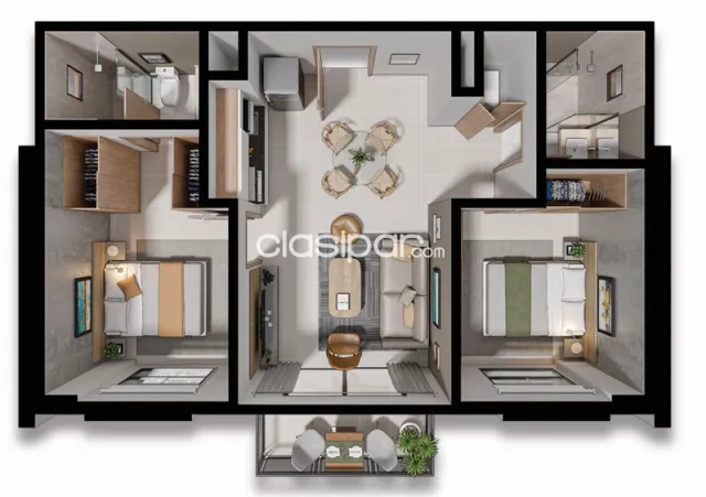 En venta departamentos de 2 dormitorios en Zuba + Trinidad, foto 5