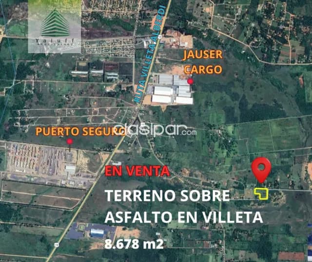 Terreno para industria o logística 8.678 m2 sobre asfalto en esquina en villeta, foto 2
