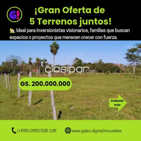 🏡¡súper oferta de 5 terrenos en la ciudad de itauguá!, foto 2