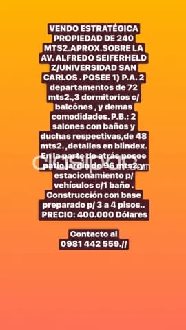 Sobre la avenida alfredo seiferheld vendo propiedad con 2 departamento y 2 salones, foto 2