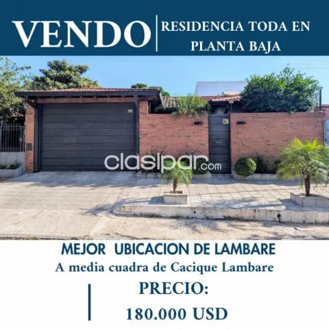 Lambare en pb: Ideal p/ adultos mayores, 3 dormit, escrit, quincho, parrilla, 180.000 usd — foto 2