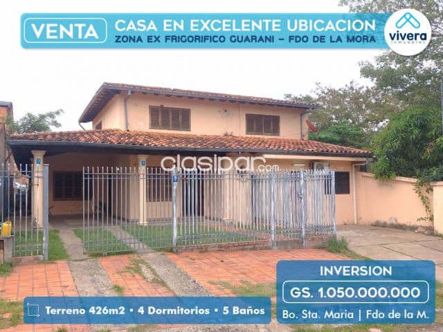 Amplia casa entre santa teresa-m. Lynch-mcal lopez - zona norte fdo. De la mora