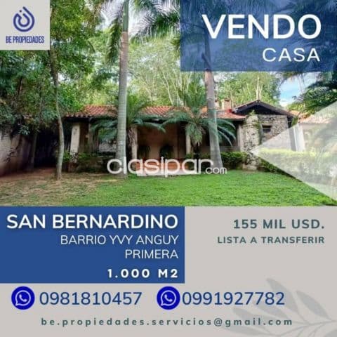 📍vendo casa en San Bernardino - barrio yvy anguy primera !!!