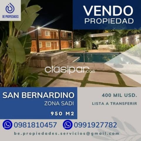 📍vendo espectacular propiedad en San Bernardino - zona sadi !!!