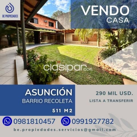 📍vendo casa en Asunción - barrio Recoleta !!!