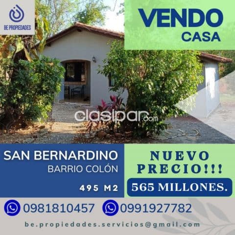 📍vendo casa en San Bernardino - barrio colón !!!