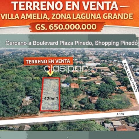 Terreno en venta zona laguna grande