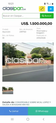 Sobre mcal lopez y salida sobre boggiani 800 m2 coversable, foto 2