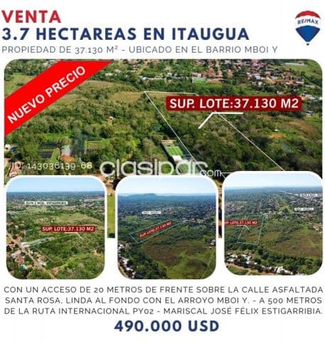 3,7 ha. De terreno en itaugua