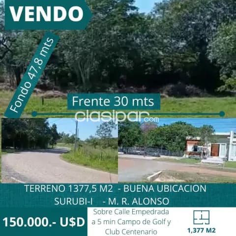 🏡 terreno de 1.377 m2 en surubi'i - zona club centenario, foto 2