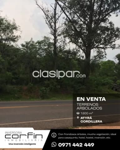 Terrenos arbolados en atyrá cordillera, sobre ruta, 1.800 m², juntos o separados, foto 2