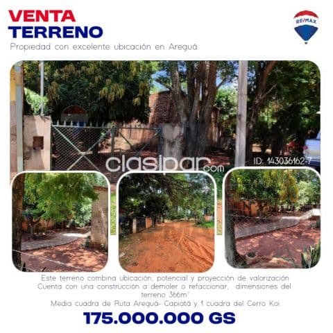Venta- terreno 366m2 a cuadras de ruta aregua, hospital del cancer — foto 1