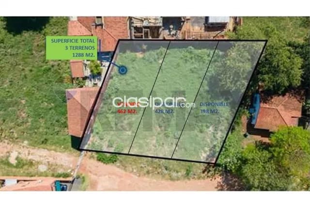 3 terrenos juntos 1.288 m2 en fdo norte a 300 mtrs avda.mcal.lopez mide 25 X 33, foto 2