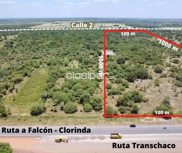 ¡en venta 10 hectáreas a pasos del puente héroes del chaco!