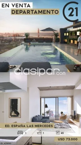 Departamento de 1 habitación en el Edificio España Las Mercedes, con renta activa — foto 3