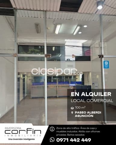 Estratégico y atractivo local comercial en paseo comercial céntrico 100m2 de área