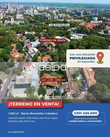 Excelente oportunidad de inversión - venta terreno en barrio bernardino caballero de asunc