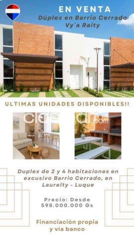En venta ultimas unidades duplex en barrio cerrado - cuidad de Luque - barrio laurelty — foto 1