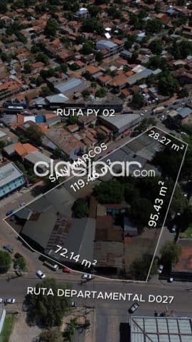 En venta amplio terreno de 5.922m2 sobre ruta 2 San Lorenzo