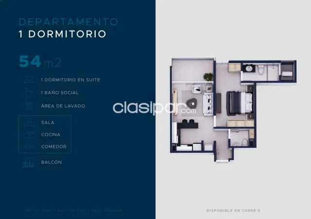En venta departamento amoblado 1 dormitorio — foto 3