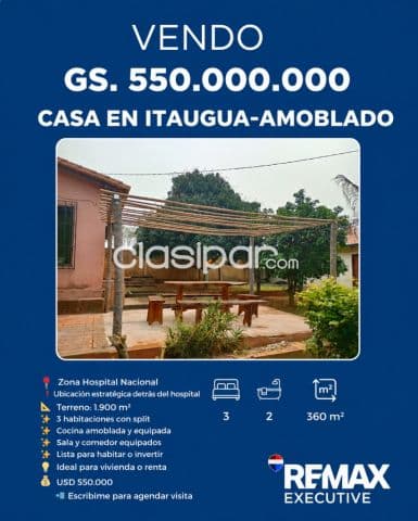 Casa amoblada en itauguá