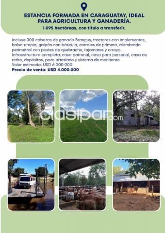 Caraguatay, cordillera, en oferta!! 1.095 has estancia agro-ganadera, en oferta, foto 1