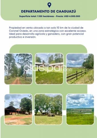 Carayaó, caaguazú: Gran potencial, p/ desarrollo agrícola ganadera, 400.000 usd