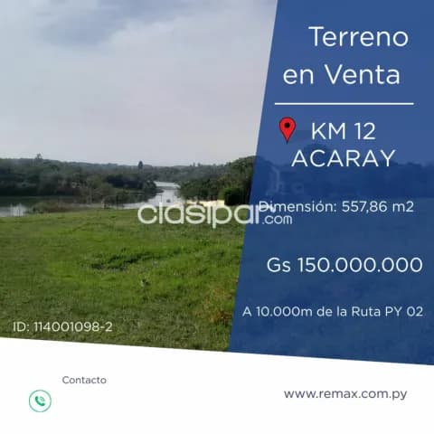 En venta Terreno con vista al río ,km12 Acaray! — foto 2