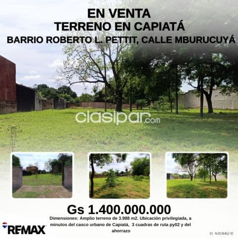 Imponente terreno en capiata ruta 2