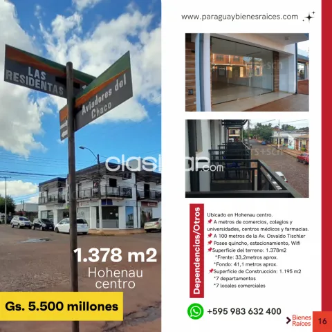 1378 m2 en venta en la ciudad de Hohenau Centro, foto 2