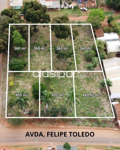 Terreno en j. Augusto saldívar a 1 cuadra de la avda. Felipe toledo