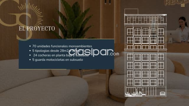 Monoambientes de 35,50m2 con balcón plus y parrilla