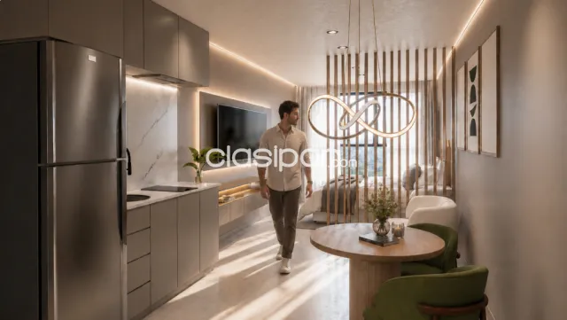 Monoambientes de 35,50m2 con balcón plus y parrilla, foto 5