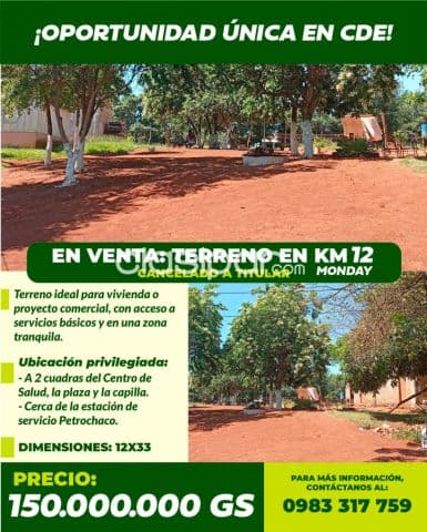 Terreno en Km 12 - CDE