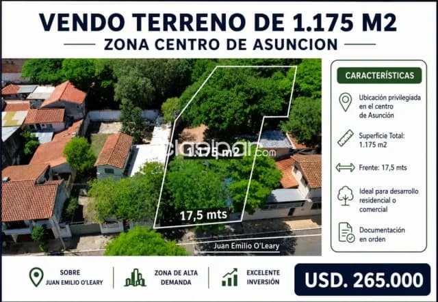 Terreno microcentro de Asunción con 1.175 m2 — foto 2