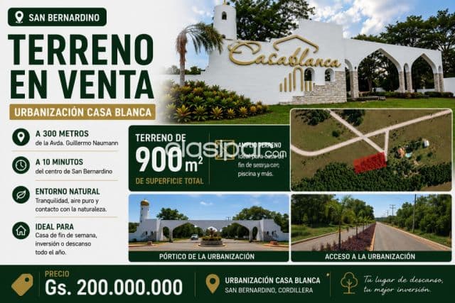 Terreno en San Bernardino de 900 m2