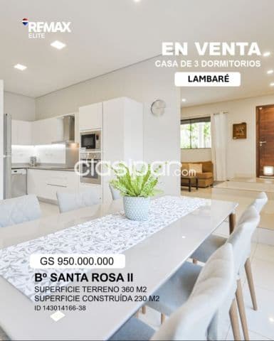 Casa de 3 dormitorios en Lambaré