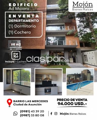 En venta departamento en el edificio ad maiora en el barrio Las Mercedes de Asunción