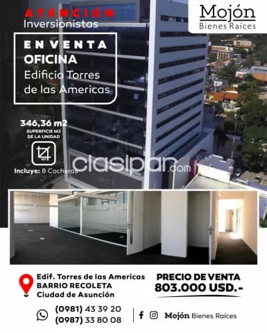 En venta oficina corporativa en el edificio torres de las américas de Asunción, foto 2