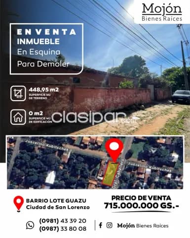 En venta inmueble con construcción para demoler en la ciudad de San Lorenzo — foto 2