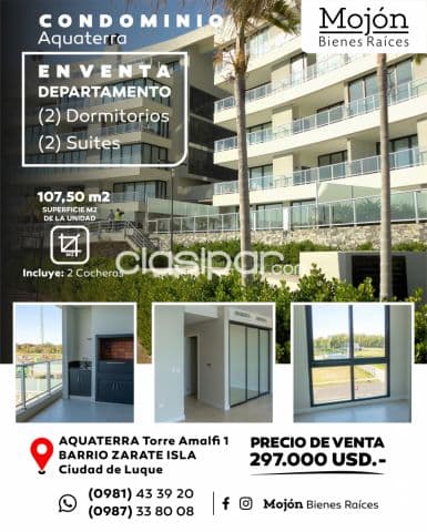 En venta departamento de dos (2) dormitorios en suite en el condominio aquaterra, foto 1