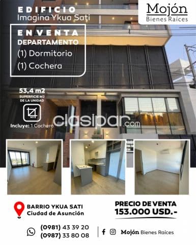 En venta departamento de un (1) dormitorio en el edificio imagina ycua sati, foto 1