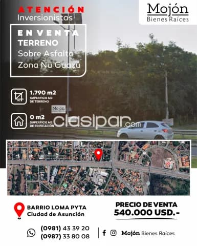 En venta terreno en el barrio loma pyta de la ciudad de Asunción, foto 2